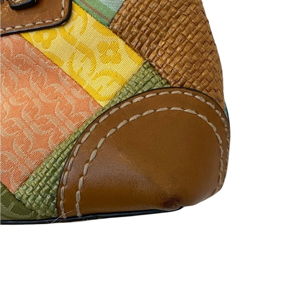 Fossil Per-Se Womens Suede And Fabric Textile Satchel Purse - Picture 3 of 12